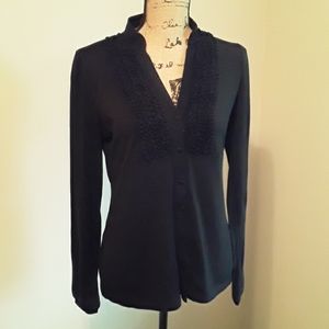 Long sleeve black shirt button up